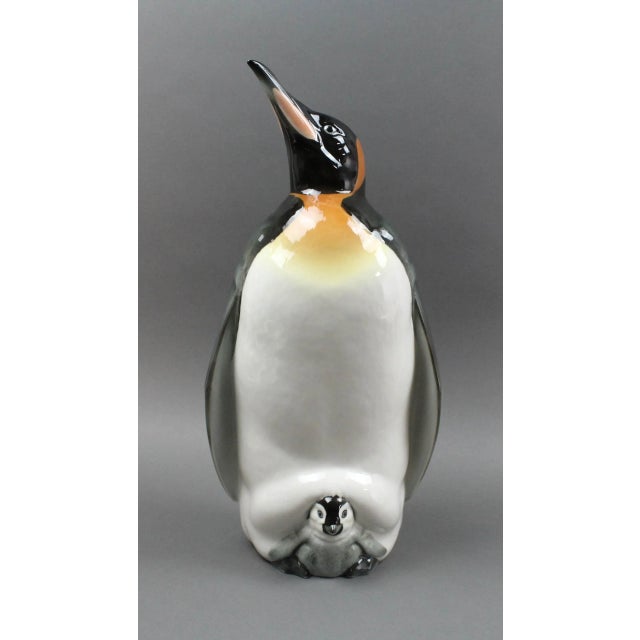 Ceramic Mid 20th Century Hutschenreuther Germany Vintage Porcelain Penguin With Baby Sculpture Figure For Sale - Image 7 of 7