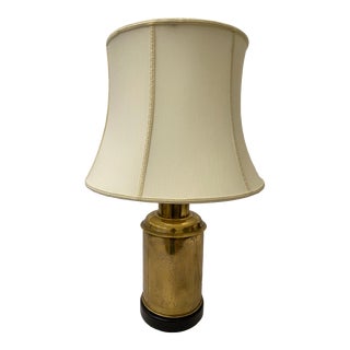1980s Wescal Brass Tea Canister Table Lamp For Sale