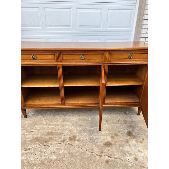 French 19th Century Louis XVI Walnut Three Door Sideboard For Sale - Image 12 of 12