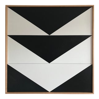 Original Acrylic Painting "Black Arrow Down Triptych JET0502" For Sale