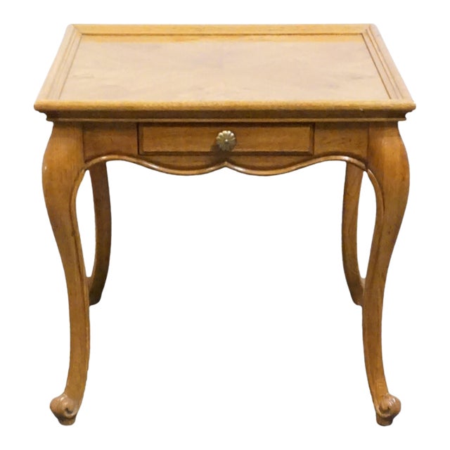 High End Bookmatched Oak Country French Provincial 26" Square Accent End Table 2618-93 For Sale