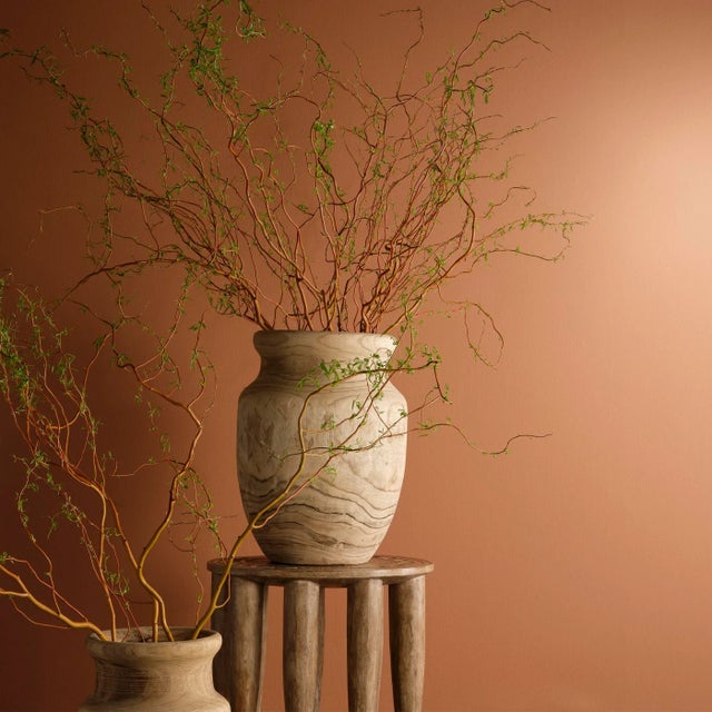 2020s Jamie Young Naga Stool in Bleached For Sale - Image 5 of 6