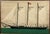 A charming British sailor's woolwork picturing a three-masted schooner in broadside profile, her fore-and-aft sails set...