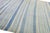Blue Modern Moroccan Style Handmade Stripe Pattern Ivory and Blue Wool Rug For Sale - Image 8 of 10