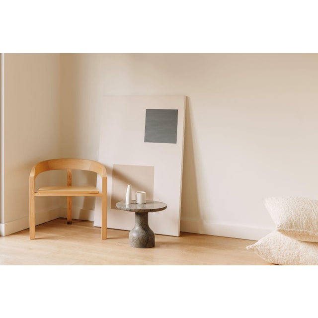Peso Minimalist Round Side Table in Limestone by Depping & Jørgensen For Sale - Image 4 of 9