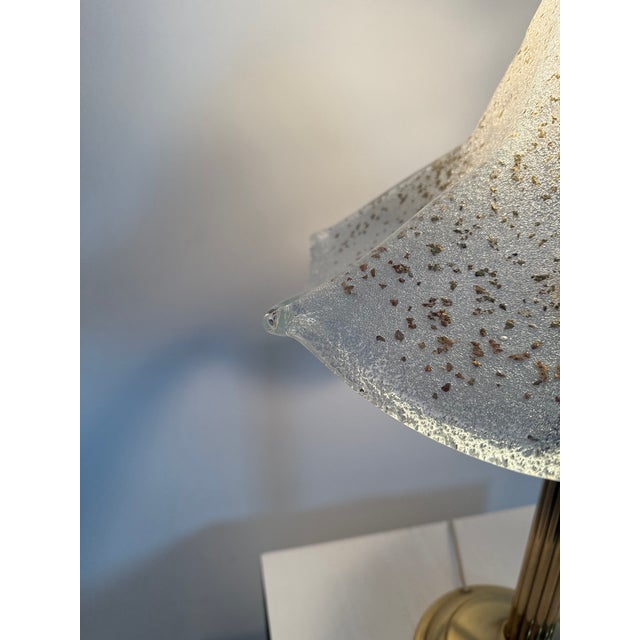 Mid-Century Modern Mid-Century Glass Table Lamp with Golden Flakes, 1970s For Sale - Image 3 of 18