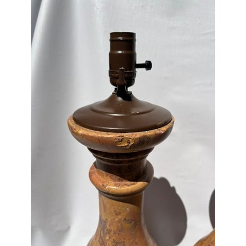 Large Marble Baluster Form Table Lamps a Pair For Sale - Image 6 of 10