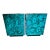Hollywood Regency Faux Malachite Cube Tables - A Pair For Sale