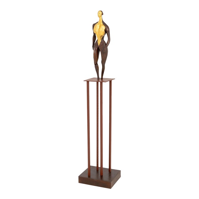 Doris Porter Caesar Attributed Gilt and Patinated Bronze Sculpture For Sale