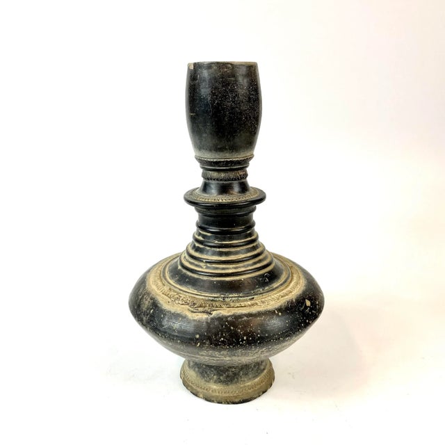 Ming Dynasty Chinese Black Ceramic Vase For Sale - Image 10 of 10