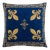French Fleur De Lis Woven Jacquard Velvety Chenille Feather/Down Pillow 18" Square For Sale