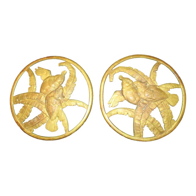 Art Deco Gilt Bronze Furniture Rondells - A Pair of 2 For Sale