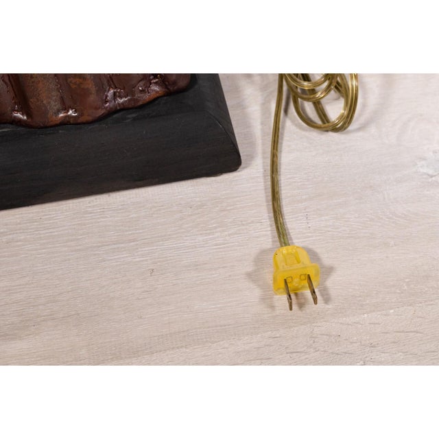 Late 20th Century Signed John Glick Ceramic Lamps With 3 Way Switch - a Pair For Sale - Image 9 of 10