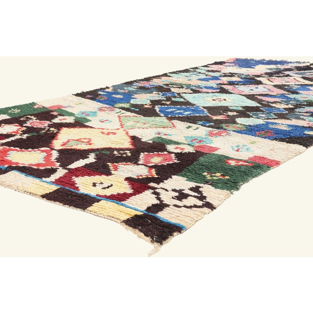 22022 Vintage Azilal Moroccan Rug, 05'04 x 10'02. The Eternal Lozenge: A Vintage Azilal Moroccan Masterpiece of Sacred...