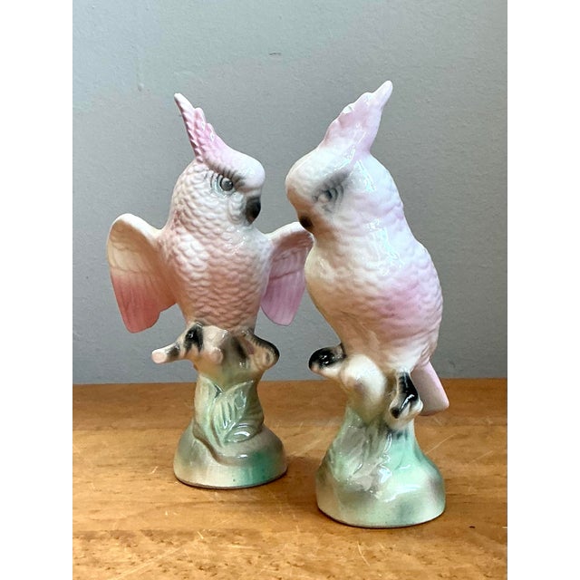 Vintage Ceramic Cockatoo Figurines - Pair For Sale - Image 10 of 12