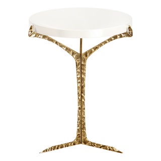 Alentejo Side Table with White Lacquered Top from Insidherland For Sale