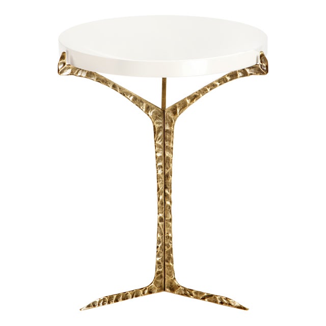 Alentejo Side Table with White Lacquered Top from Insidherland For Sale