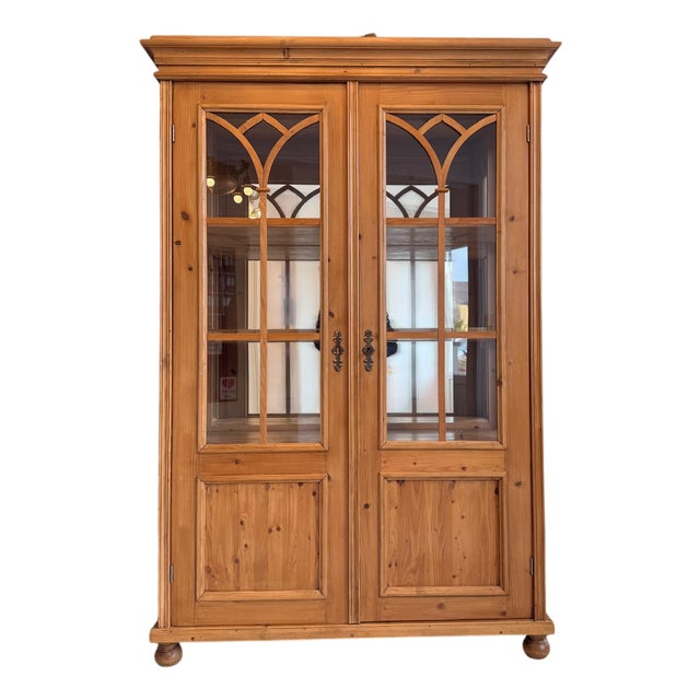 Farmhouse Rustic Display Cabinet For Sale