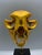 Golden Cat Skull Desk Sculpture on Black Marble Base For Sale - Image 9 of 11