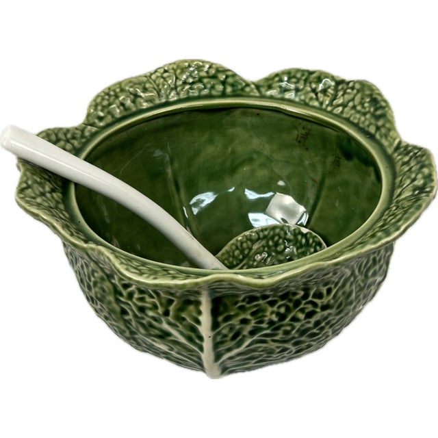 Bordallo Pinheiro Cabbage Leaf Soup Tureen With Lid/Ladle Chairish