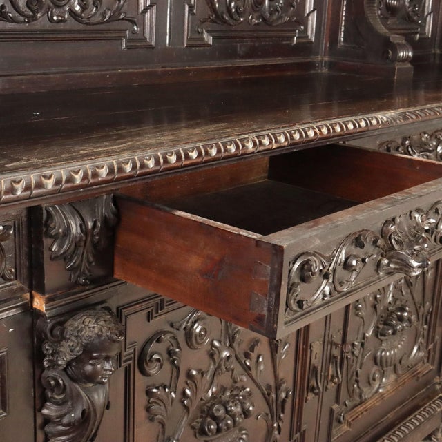 Neo-Renaissance Ebonized Walnut Sideboard For Sale - Image 4 of 12