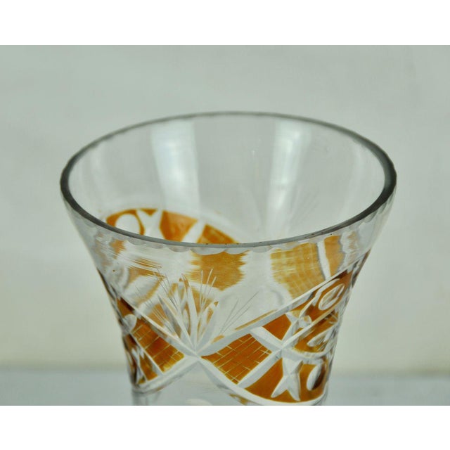 Glass Cut Crystal Vase, 1960s For Sale - Image 7 of 10