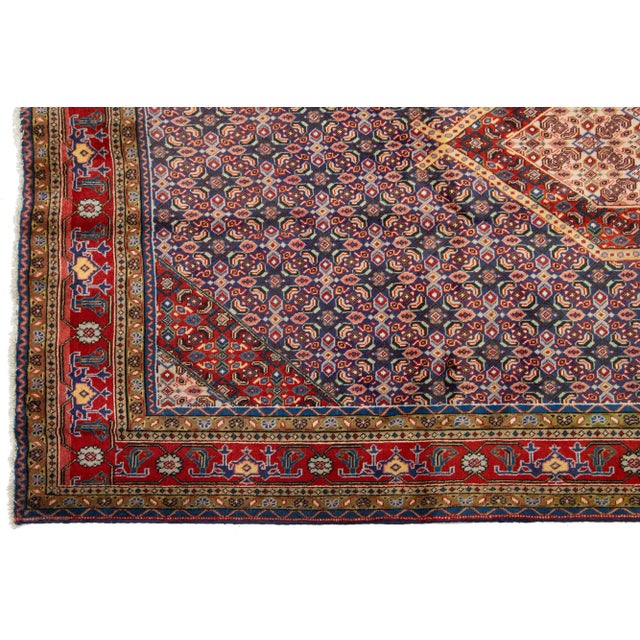 1930s 1930s Blue Vintage Tabriz Wool Rug Handmade With Allover Pattern For Sale - Image 5 of 8