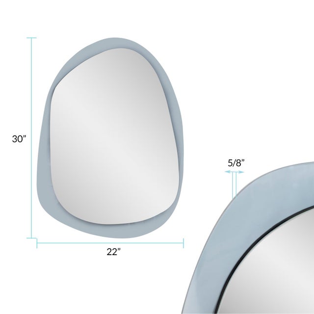Ahrends Asymmetrical Mirror with Gray Glass Framing For Sale - Image 9 of 11