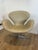 First Edition Swan Chair in Beige Leather by Arne Jacobsen for Fritz Hansen, 1960s For Sale - Image 9 of 9
