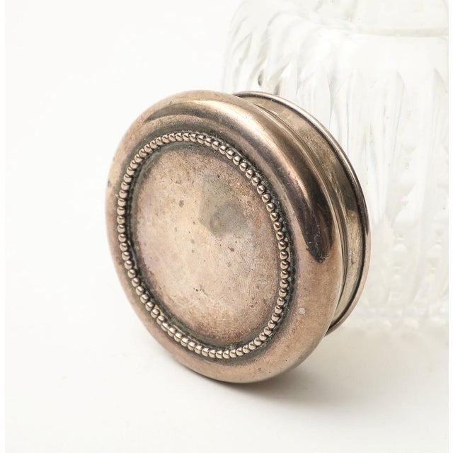 Metal Set of 3 19th C. Cut Glass and Silver Dressing Jars For Sale - Image 7 of 10