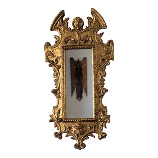 Early 20th Century Italian Gilt Wood Hand-Carved Neoclassical Style Mirror For Sale