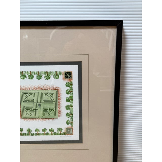 Paper Barbara Embree "Maze I" Print, Framed For Sale - Image 7 of 12