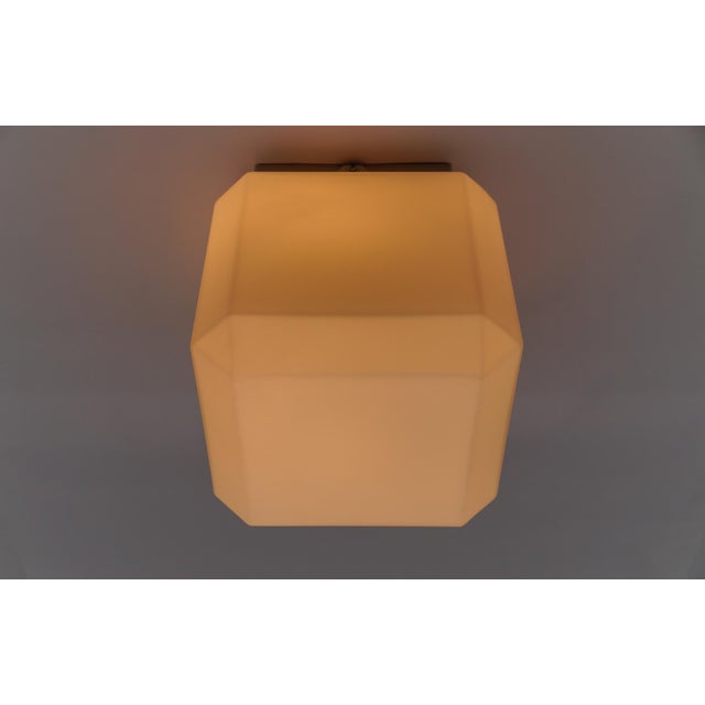 Vintage German Cube Flush Mount in Opaline Glass, 1960s For Sale - Image 9 of 18