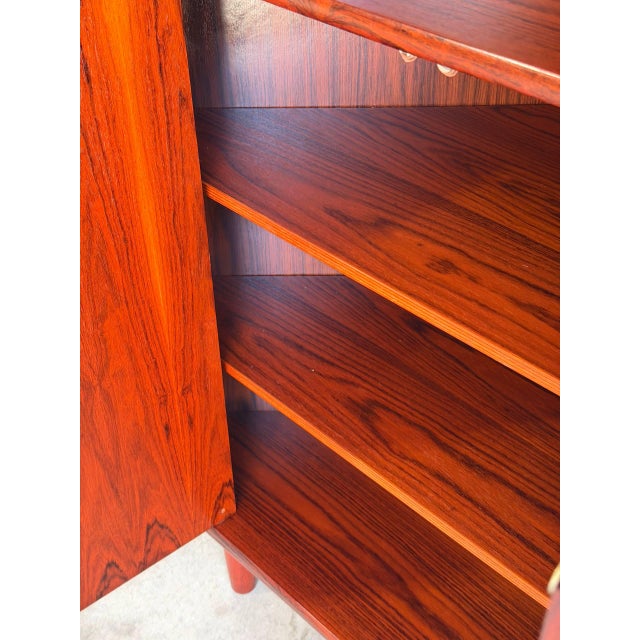 Rosewood Corner Cabinet With Stained Glass Storage Hutch Danish Mid-Century Modern 1960s For Sale In Los Angeles - Image 6 of 12