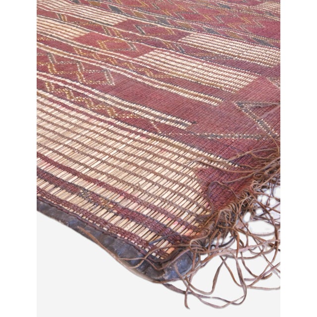 Tribal Small Nomadic Tuareg Mat - 4.11 X 4.6 Ft For Sale - Image 3 of 6
