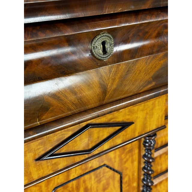 Biedermeier Oak and Mahogany Secretaire, 1860s For Sale - Image 10 of 18