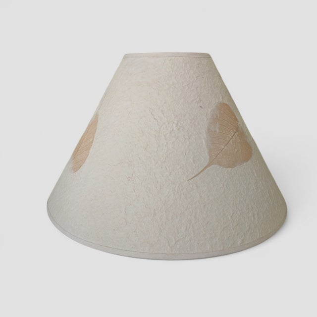 Vintage Organic Modern Leaf Papyrus Lampshades- A Pair For Sale - Image 4 of 12