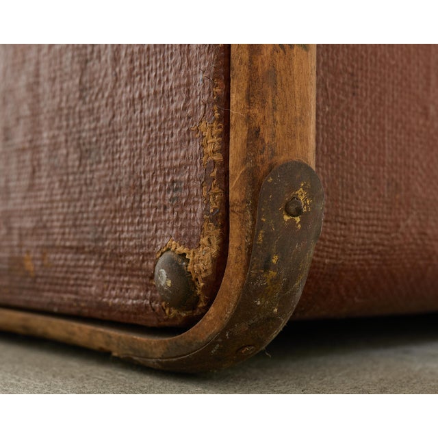 Early 20th Century Art Deco Canvas and Bentwood Steamer Trunk For Sale - Image 11 of 18