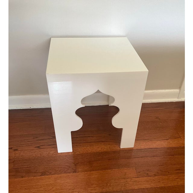 Donghia White Webb Donghia Akbar Table From Clearly Classic Collection Acrylic Lucite White Table For Sale - Image 4 of 9