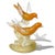 Mid-Century Modern Vintage Murano Gold Flecks Orange Bullicante Technique Italian Art Glass Birds Branch Sculpture For Sale - Image 3 of 8