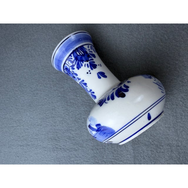 Vintage Hand-Painted Delft Blue Bud Vase, Windmill Motif, Pattern 528 For Sale - Image 9 of 18