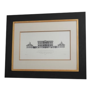 Professionally Framed & Matted Architectural Print For Sale