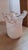 Beautiful **vintage Italian art glass bowl/vase** featuring an elegant combination of **creamy ivory and soft peach...