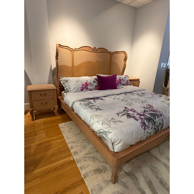 Farmhouse The Willow & Oak French Provincial Scalloped Cane Bed Frame King For Sale - Image 3 of 13