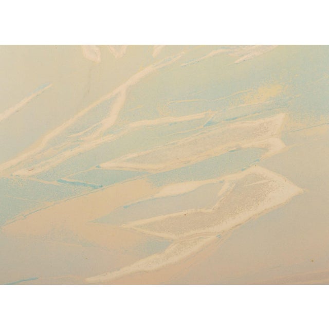 Landscape in Pastel Hues Embossed Lithograph For Sale - Image 4 of 6