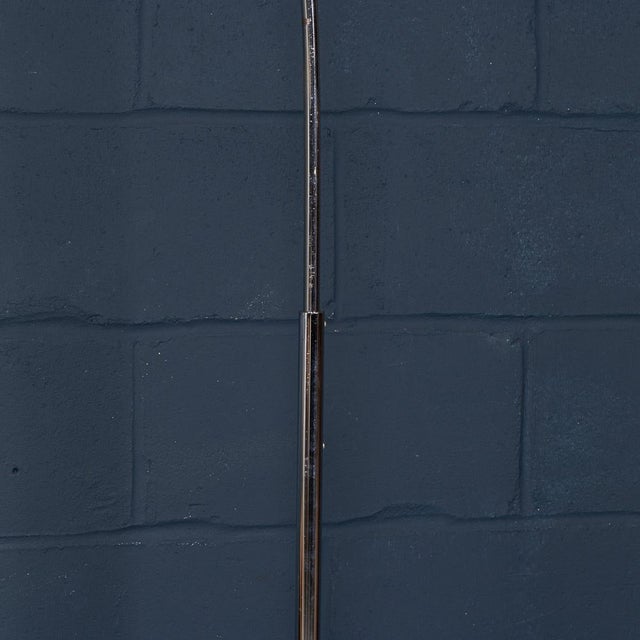 Vintage Italian Chrome Arc Floor Lamp with Opaline Shade, 1970s For Sale - Image 15 of 18