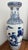 Blue Vintage Hand-Painted Chinoiserie Floor Vase With Blue & White Floral and Avian Motif For Sale - Image 8 of 12