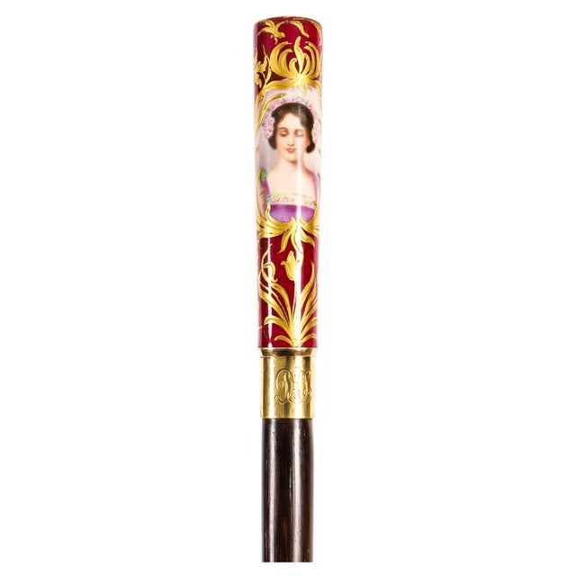 Antique French Sevres Porcelain Walking Sword Stick, 1890s For Sale - Image 15 of 15