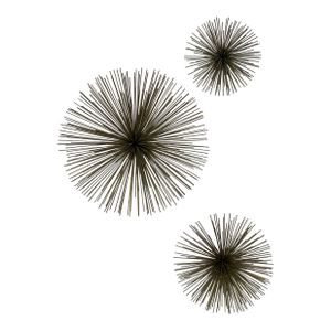 Set of 3 Vintage Bronze Starburst Wall Sculptures in the Style of Curtis Jere