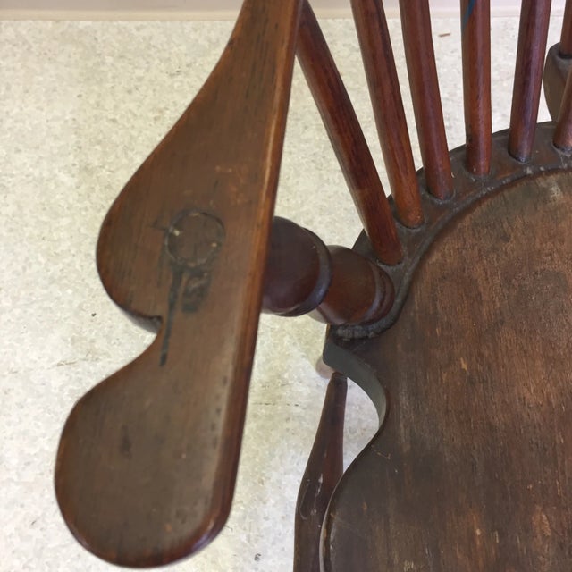 Late 18th Century Brace Back Windsor Arm Chair For Sale - Image 11 of 13